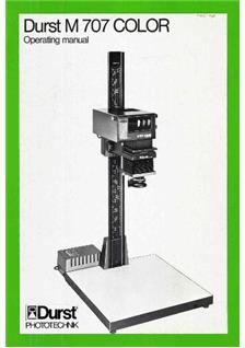 Durst M 707 manual. Camera Instructions.